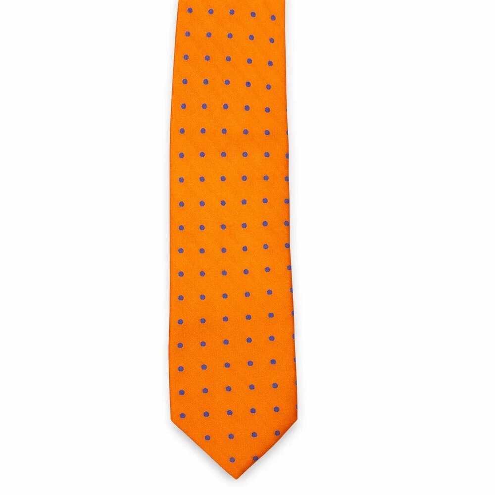 Harold Powell Orange & Blue Polka Dot Tie